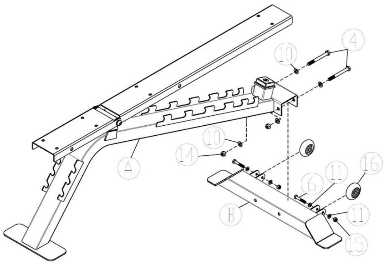 Technical diagram of a mechanical assembly with numbered components, likely for engineering or manufacturing documentation.