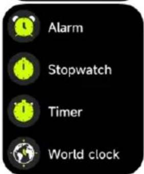 Alarm Stopwatch Timer World clock