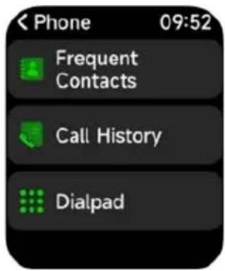 < Phone 09:52 Frequent Contacts Call History Dialpad