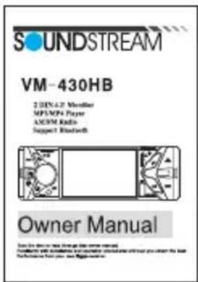 SOUNDSTREAM VM-430HB 2 DEV-42 Modulator MP3/MP4 Player ANOM Radio Support Bluetooth Owner Manual