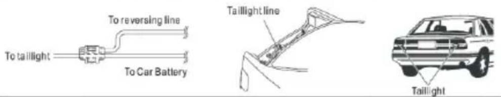 To taillight To reversing line To Car Battery Taillight line Taillight