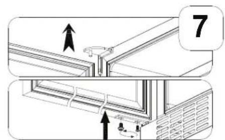 Technical diagram showing airflow or ventilation system with directional arrows and labeled component '7'