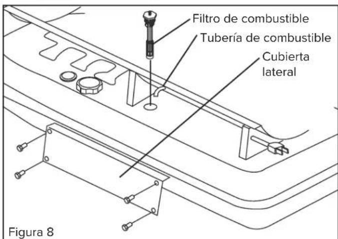 Filtro de combustible Tubería de combustible Cubierta lateral Figura 8