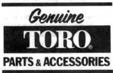 Genuine TORO® PARTS & ACCESSORIES