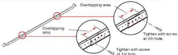 Overlapping area Overlapping area Tighten with screw at 4th hole. Tighten with screw at 1st hole.