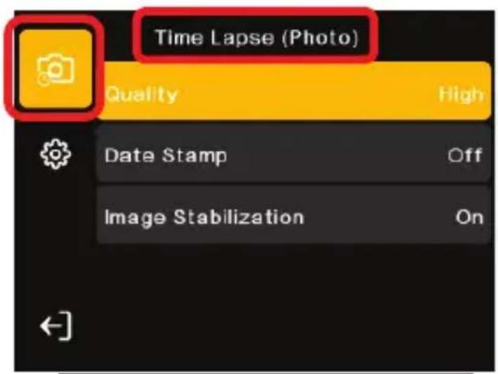 Time Lapse (Photo) Quality High Date Stamp Off Image Stabilization On
