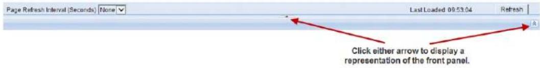 Page Refresh Interval (Seconds) None Last Loaded 09:53:04 Refresh Click either arrow to display a representation of the front panel.