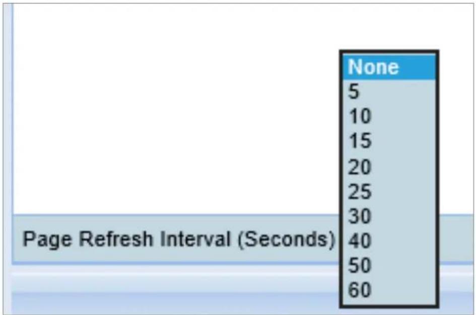 Page Refresh Interval (Seconds) None 5 10 15 20 25 30 40 50 60