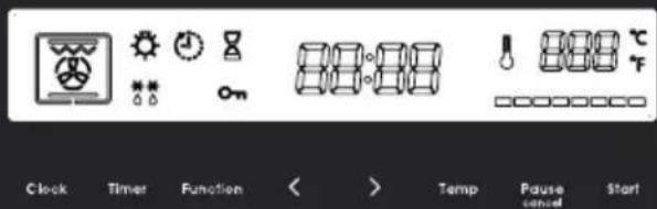 Clock Timer Function < > Temp Pause cancel Start