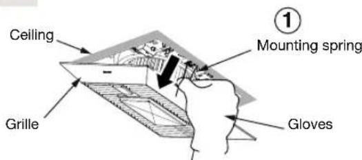 Ceiling Mounting spring Grille Gloves