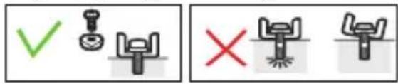 Diagram showing checkmark and cross symbols for mechanical or electrical components, likely indicating selection or validation status.