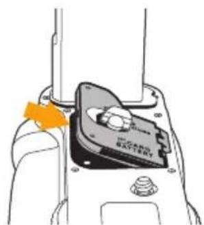 Technical diagram showing a mechanical component with an orange arrow indicating direction, labeled in Chinese.