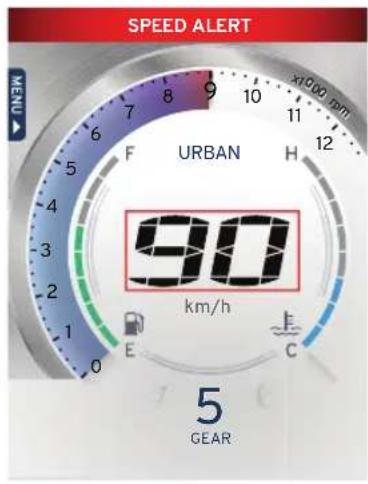 SPEED ALERT URBAN 90 km/h 5 GEAR