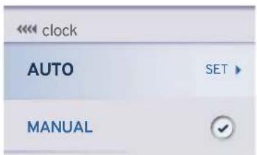 clock AUTO SET MANUAL