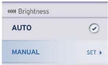 Brightness AUTO MANUAL SET