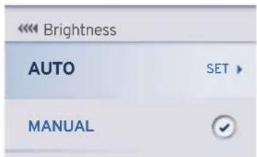 Brightness AUTO SET MANUAL