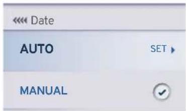 Date AUTO SET MANUAL
