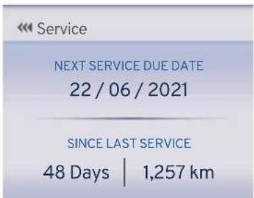 Service NEXT SERVICE DUE DATE 22 / 06 / 2021 SINCE LAST SERVICE 48 Days | 1,257 km