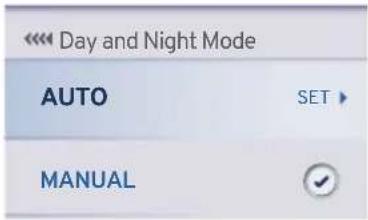 Day and Night Mode AUTO SET MANUAL