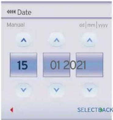 Date Manual dd | mm | yyyy 15 01 2021 SELECTBACK