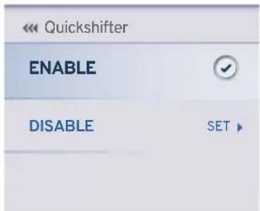 Quickshifter ENABLE DISABLE SET