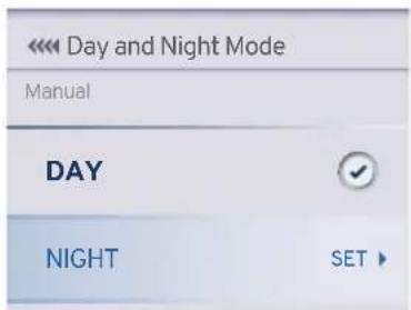Day and Night Mode Manual DAY NIGHT SET
