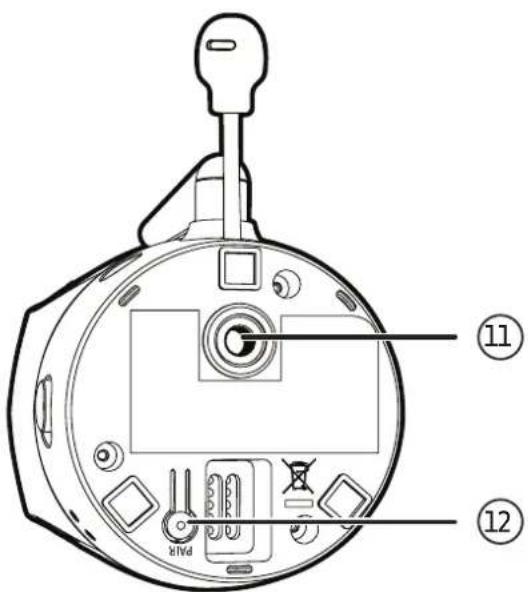 Technical diagram of a device with labeled parts, including numbered annotations ⑪ and ⑫.
