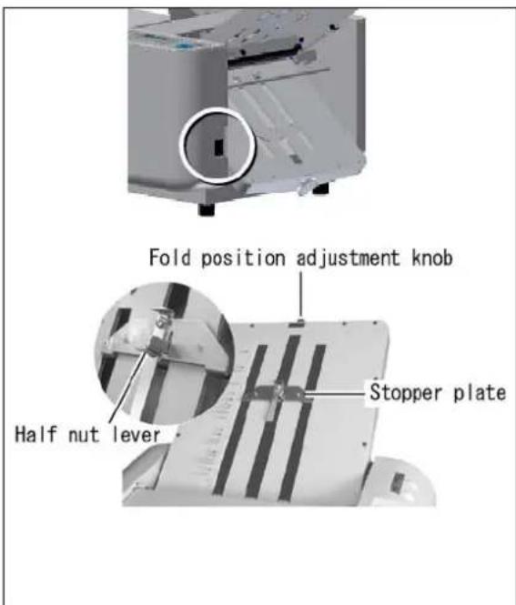 Fold position adjustment knob Half nut lever Stopper plate