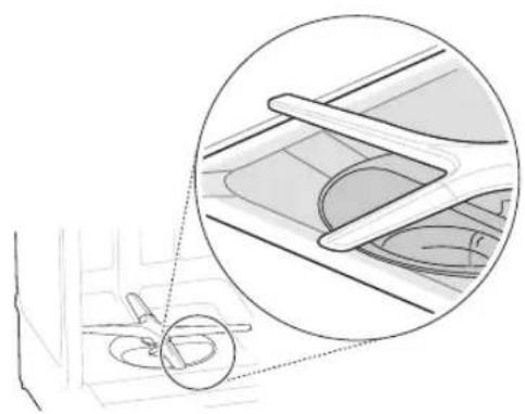 Diagram showing a mechanical component with a magnified inset view (no text or symbols)