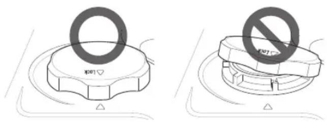 Two technical diagrams showing a circular component with a stopper and a cross-shaped component, both without any text or symbols.