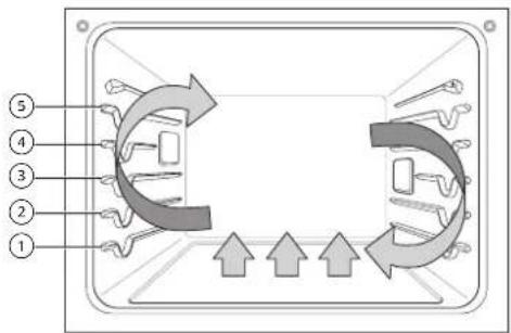 Diagram of a device interior with numbered components and directional arrows indicating flow or movement.