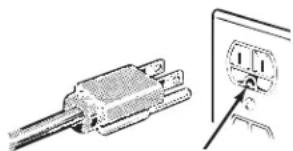 Technical illustration of a plug-in socket connected to a wall socket (no text or symbols)