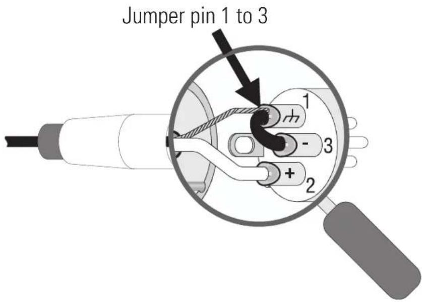Jumper pin 1 to 3 1 - 3 + 2