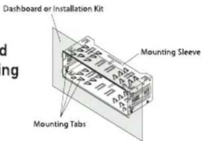 Dashboard or Installation Kit Mounting Sleeve Mounting Tabs