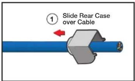 ① Slide Rear Case over Cable