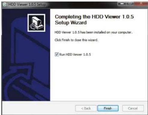 HDD Viewer 1.0.5 Setup Completing the HDD Viewer 1.0.5 Setup Wizard HDD Viewer 1.0.5 has been installed on your computer. Click Finish to dose this wizard. ✓ Run HDD Viewer 1.0.5 < Back Finish Cancel
