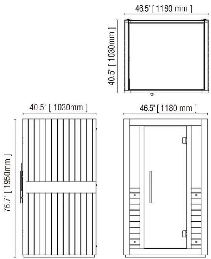 SteamSpa SC-SS0011-0S - PRODUCT SIZE CHART - 1