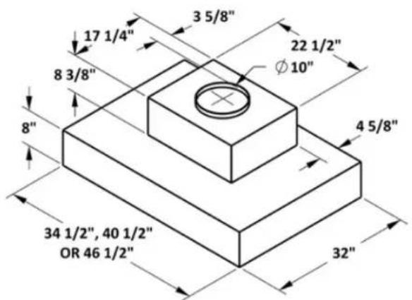 17 1/4" 8 3/8" 8" 34 1/2", 40 1/2" OR 46 1/2" 35/8" 22 1/2" Ø10" 4 5/8" 32"