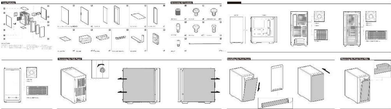 Technical diagram illustrating various household air conditioner unit designs with labeled components and assembly steps