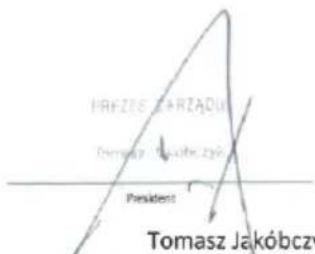 HRAFZIE ZARZADU Tomsz Jakuńczyk President Tomasz Jakóbczy