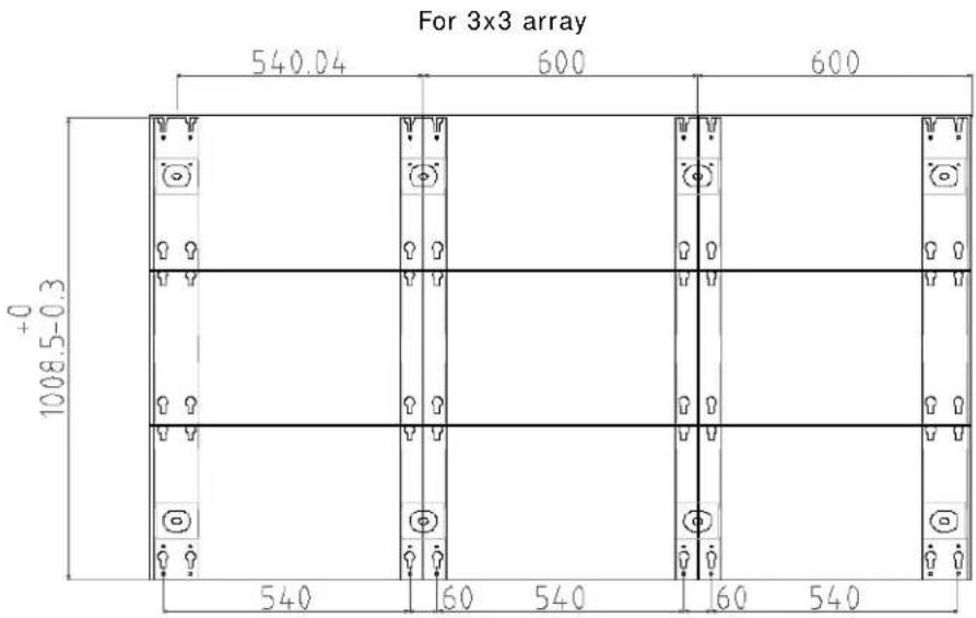 For 3x3 array 540.04 600 600 +0 1008.5-0.3 540 60 540 60 540