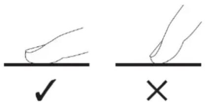 Diagram showing two hand-drawn symbols: a checkmark and an X, likely indicating correct and incorrect conditions.