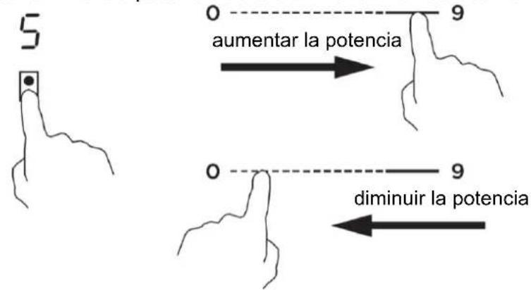 5 0 aumentar la potencia 9 diminuir la potencia