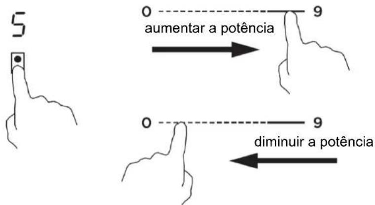 5 o aumentar a potência 9 o diminuir a potência
