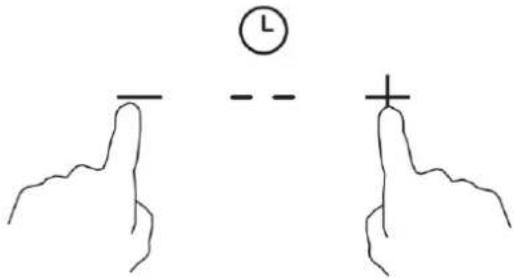 Diagram showing two hand-like figures with a labeled circle and plus sign, possibly illustrating a physical or anatomical concept.