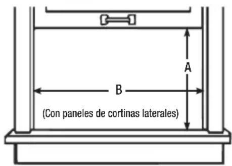 A B (Con paneles de cortinas laterales)