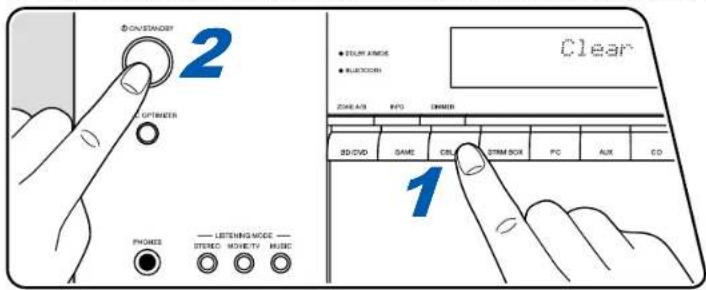 2 ON STANDER OPTIMETER PHONES — LISTING MODE — STUDIO MOUNTY MUSIC ● ZONE AMICE ● BLUTCOON ZONE AID INFO DIMMER SD/DVD GAME CRL STRIM BOX PC AUX CD 1 Clear