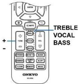 TREBLE VOCAL BASS ONKYO