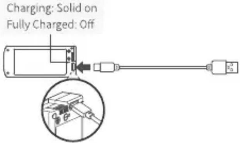 Charging: Solid on Fully Charged: Off