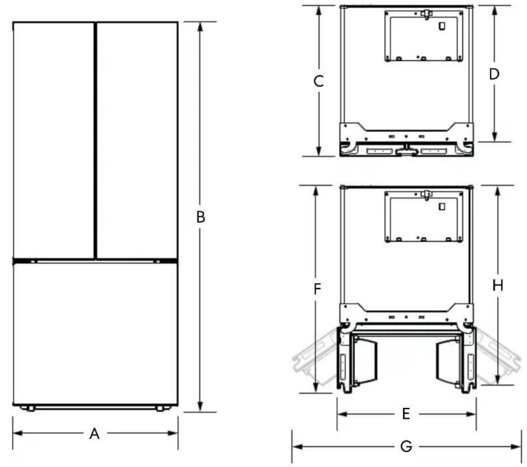 Cosmo COS-RFFV183GHS - DIMENSIONS AND CLEARANCES - 2